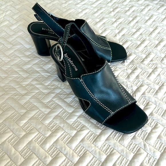 Liz Claiborne Black Heeled Sandals - Picture 1 of 10